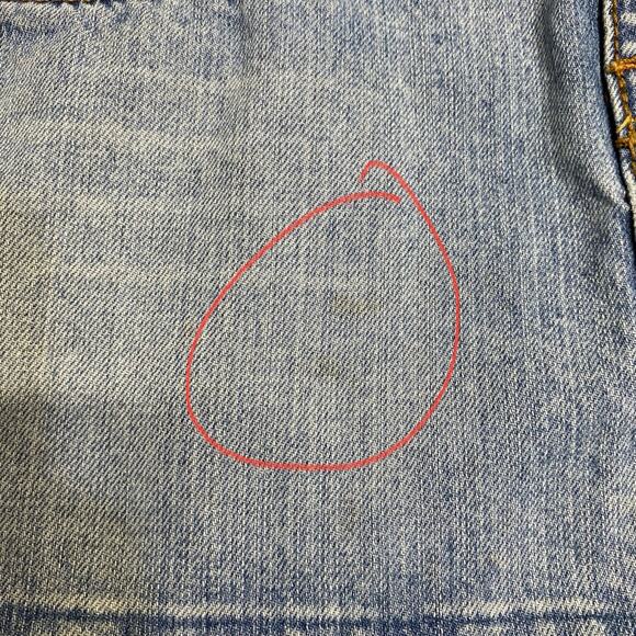 Y2K 00s Vtg Distress Hot Kiss Denim Mini Skirt 9 Frayed Hem Embroidered Low rise - Picture 11 of 12